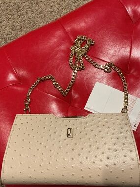 Jafferjees leather clutch/chain crossbody bag NWOT